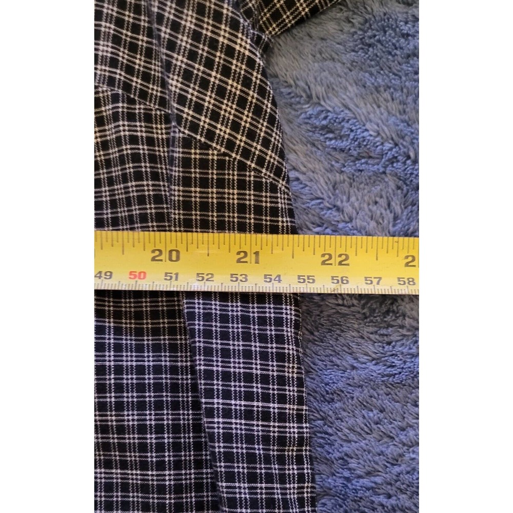 J. Jill Womens Size M Shirt Black White Gingham Plaid Button Up Top Blouse - Picture 4 of 7